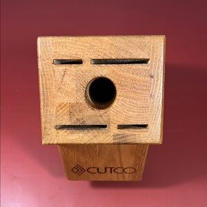 CUTCO 5 SLOTS ESSENTIALS SET WOODEN KNIFE BLOCK # 1649